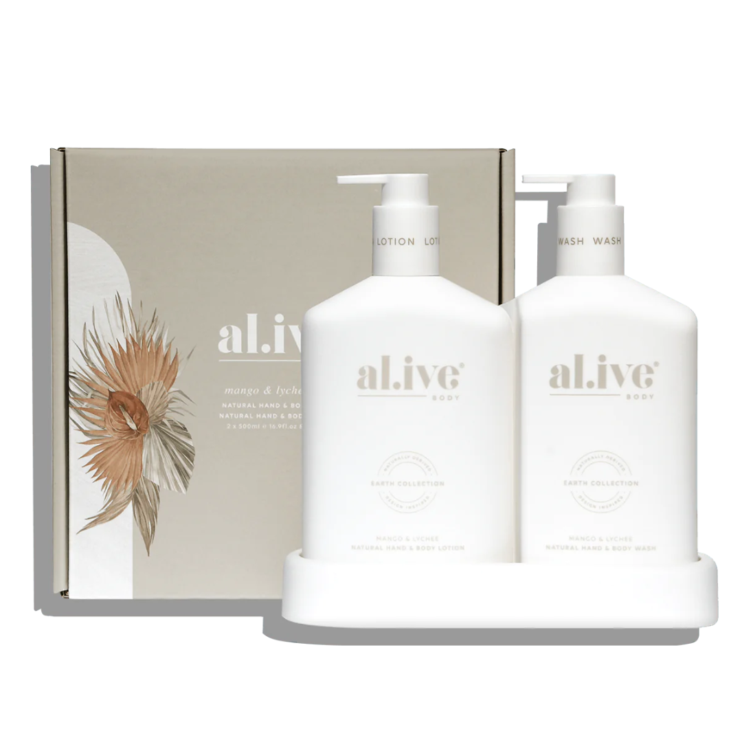 Alive Body Wash & Lotion Duo + Tray - Mango & Lychee