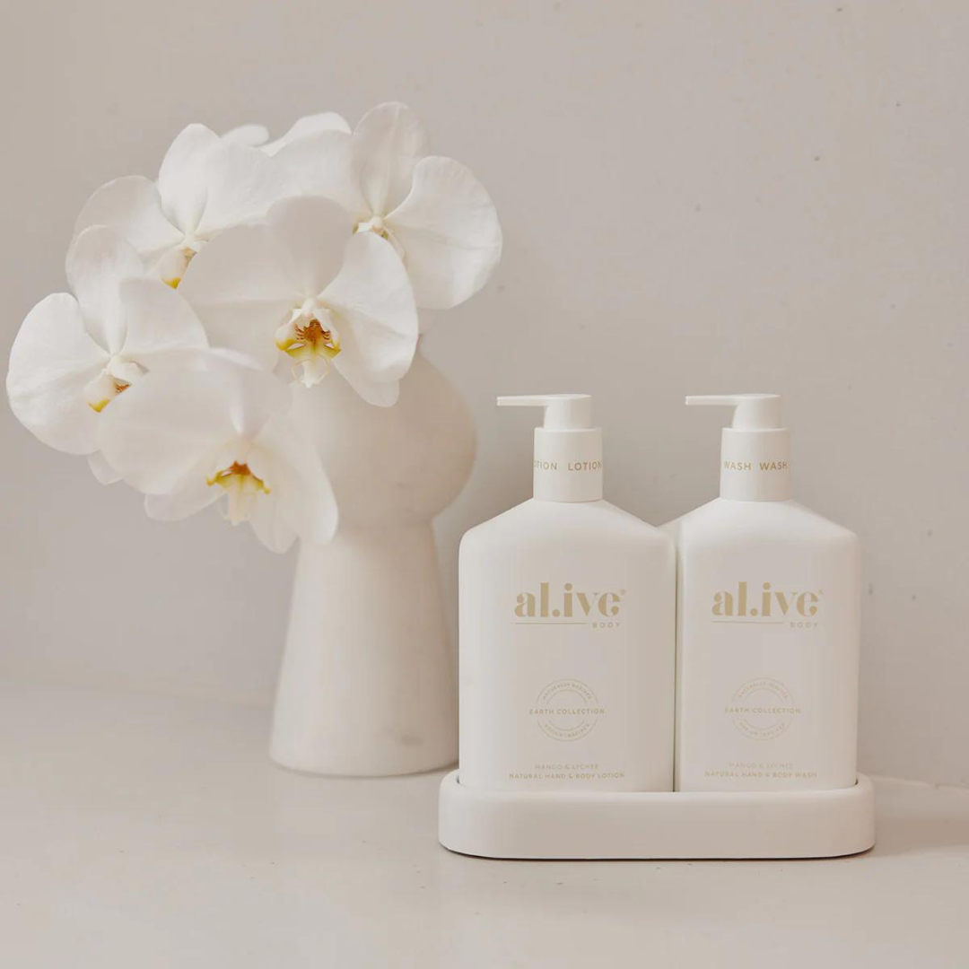 Alive Body Wash & Lotion Duo + Tray - Mango & Lychee