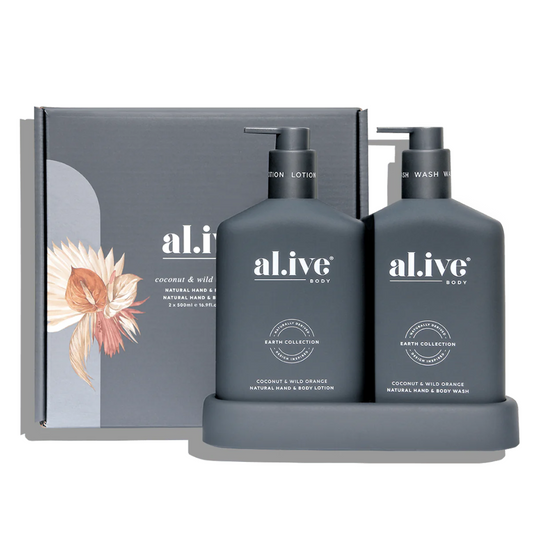Alive Body Wash & Lotion Duo + Tray - Coconut & Wild Orange